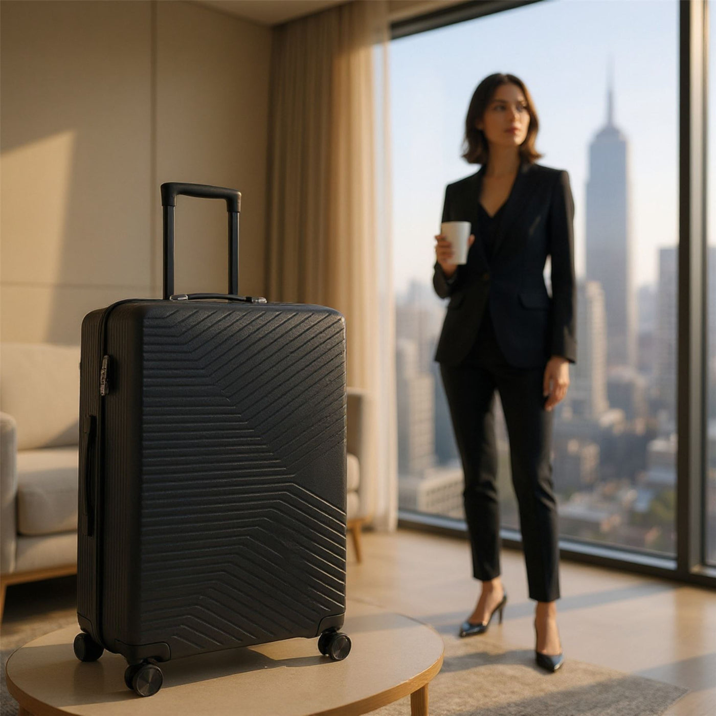 Hardshell Suitcase Set Robust 8 Wheel Luggage Cabin Case Bag