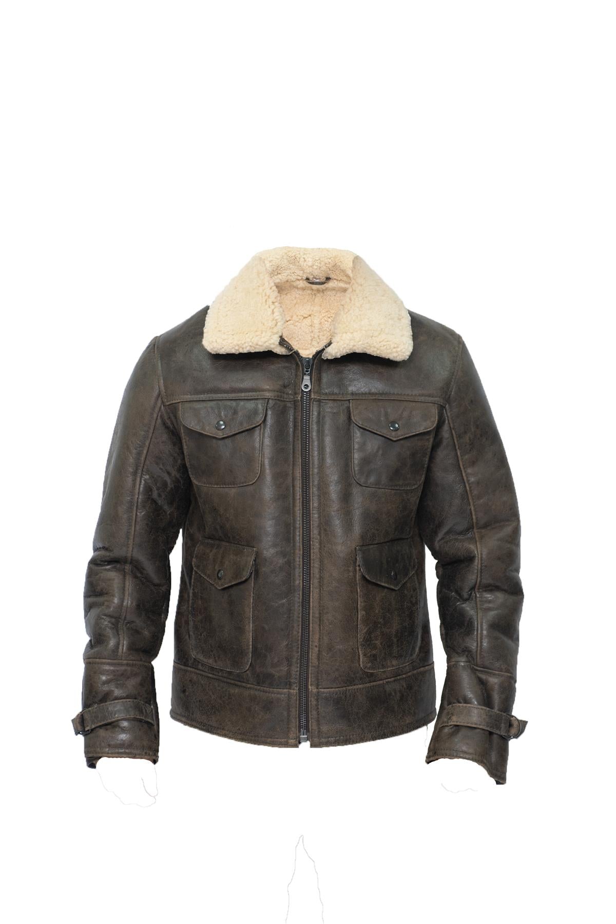 Mens Sheepskin Classic Safari Jacket-Hertford