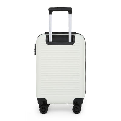 Hard Shell Cream Classic Dual 4 Wheel Luggage Suitcase Set