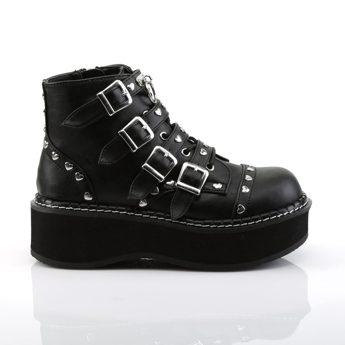 Demonia Emily 315 Black Studded Ankle Boots