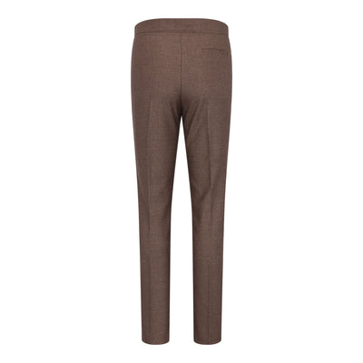 Women's Brown Three-Piece Tailored Fit Suit in Prince of Wales Check