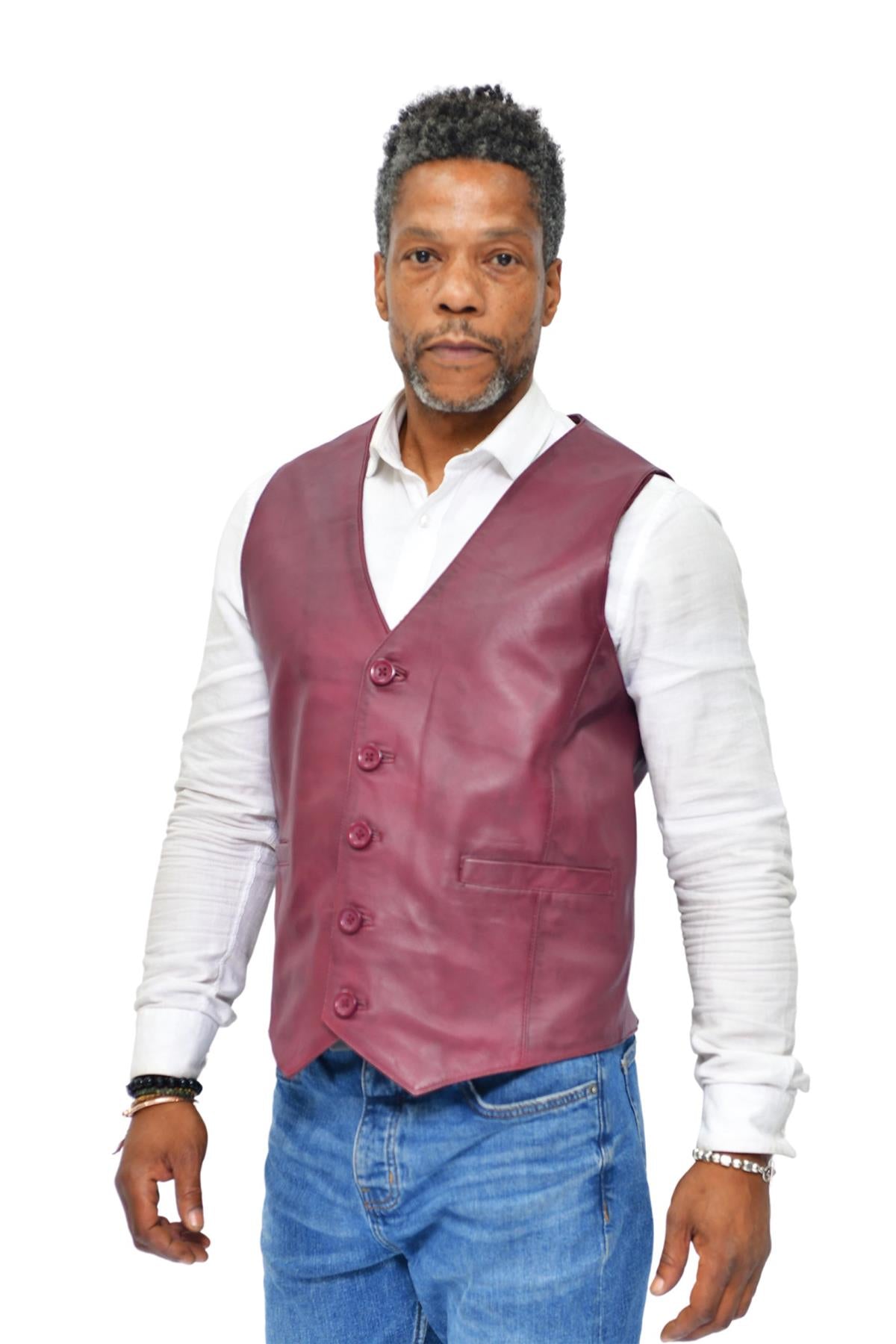Mens Classic Leather Waistcoat-Chester