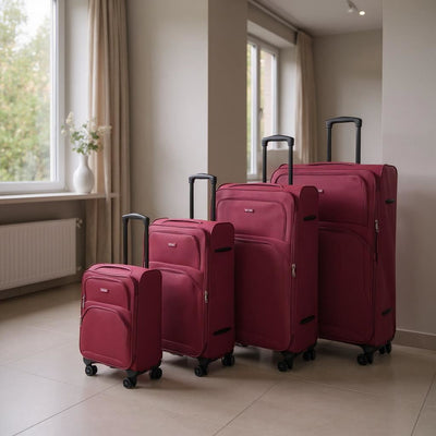 Expandable Soft 8 Wheel Lightweight Suitcase Luggage Travel Bags Set