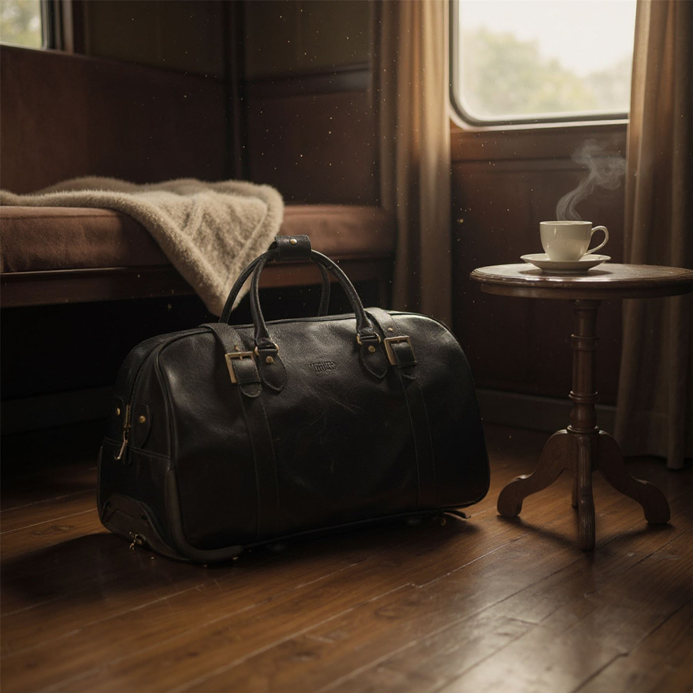 Genuine Leather Wheeled Holdall Duffle Travel Cabin Bag - Holt