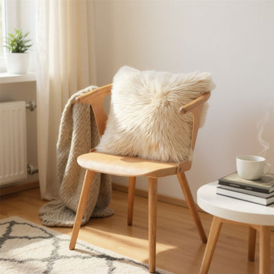 Luxury Genuine Sheepskin  40x40cm Real Wool Single Sided Cushion