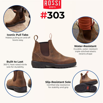 Rossi 303 Endura Tan Brown Leather Chelsea Boots