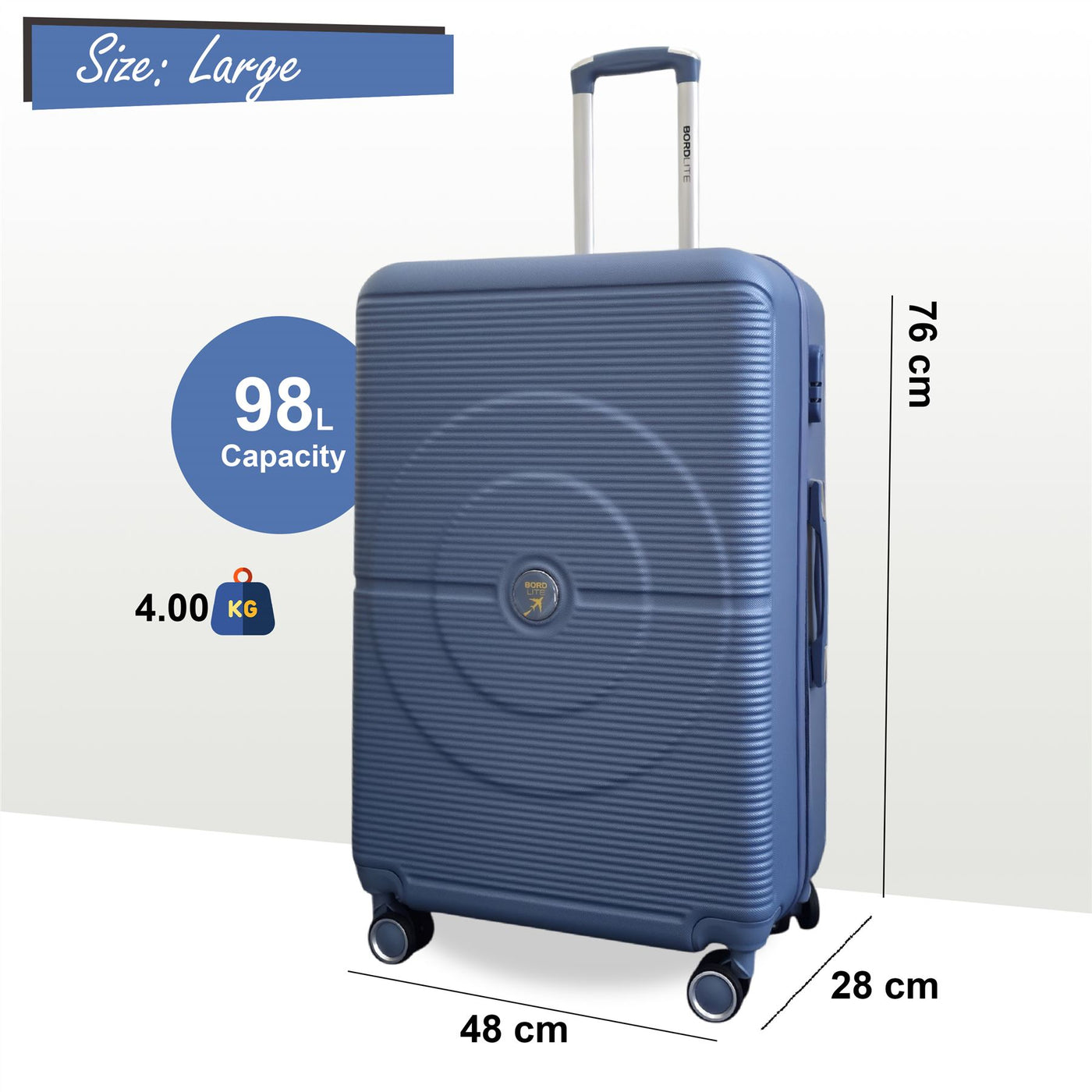 Robust ABS Hard Shell 8 Wheels Luggage Travel Holiday Cabin Suitcase Set