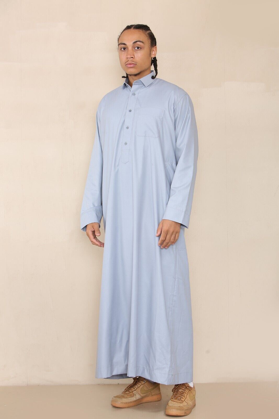 Mens Thobe Jubba Saudi Ramadan Eid Islamic Kaftan Kaudara Arabic Jubbah