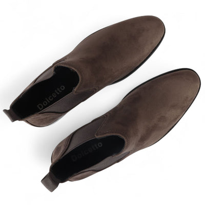 Men's Suede Chelsea Boots Real Leather Lined Slip-On