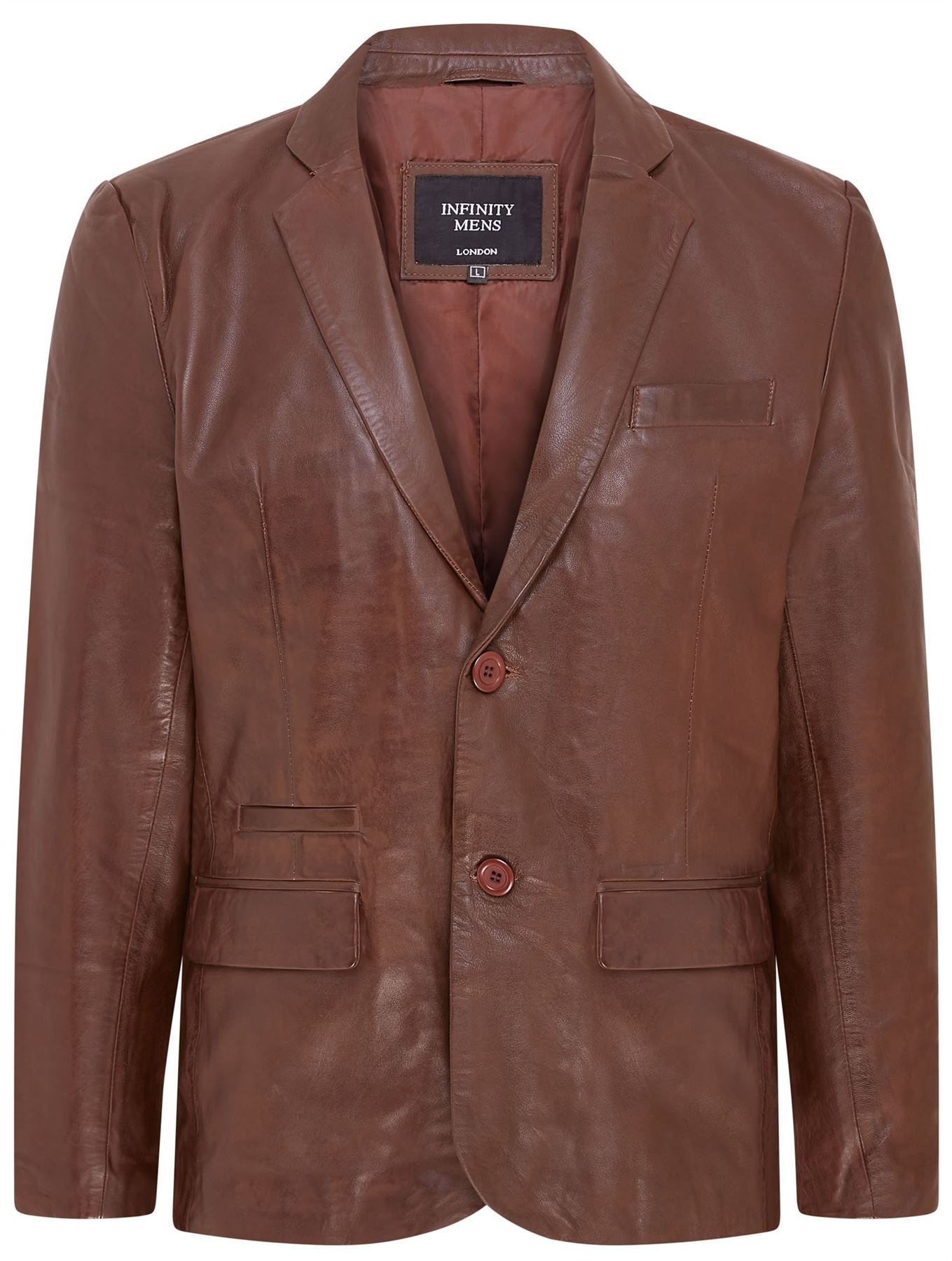 Mens Slim Leather Italian Blazer Jacket-Somero