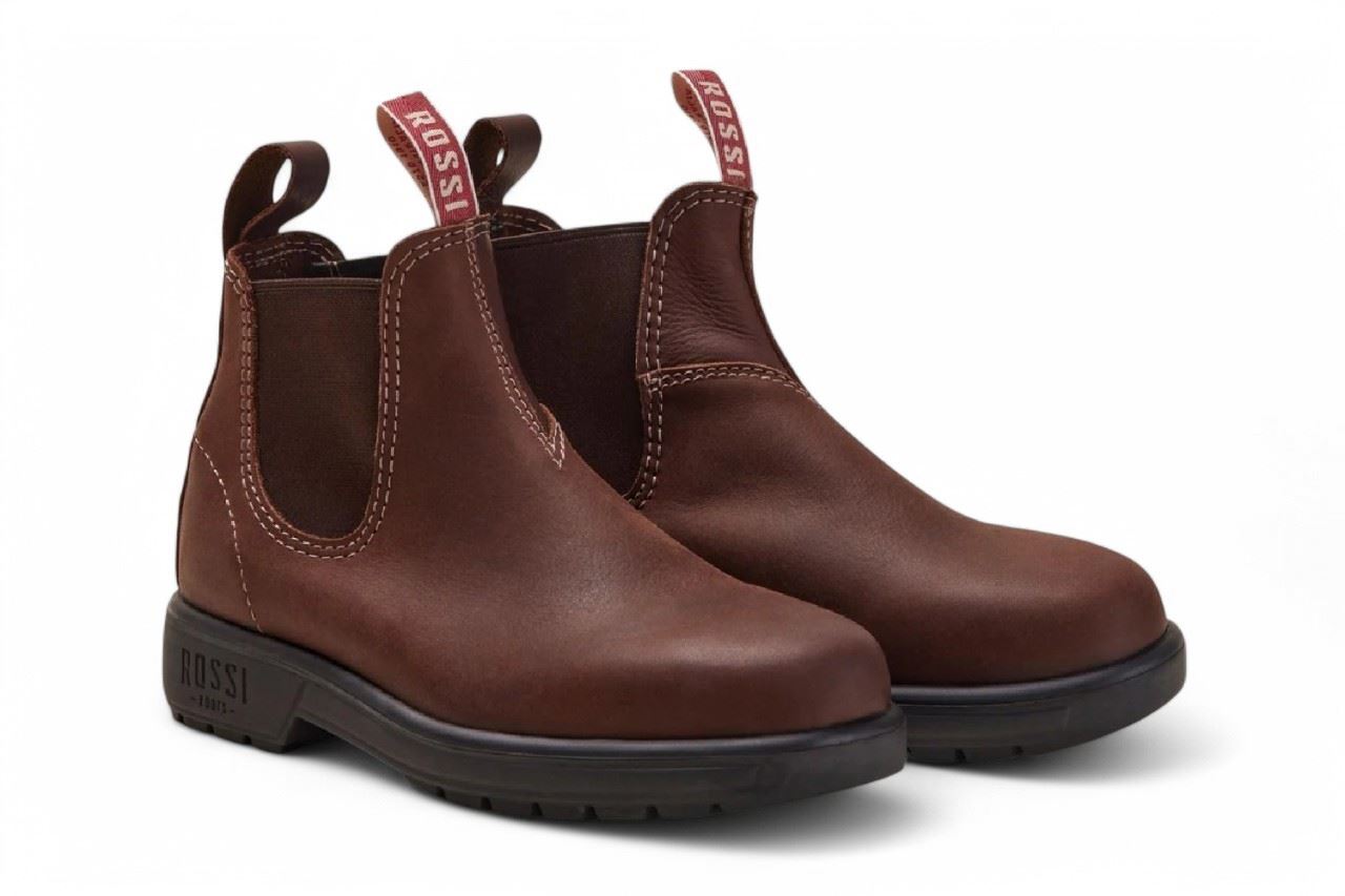 Rossi 303 Endura Redwood Brown Leather Chelsea Boots