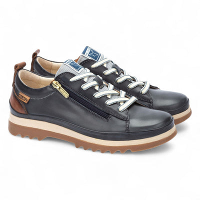 Pikolinos Women’s Ocean Blue Leather Laces & Zipper Trainers - Vigo