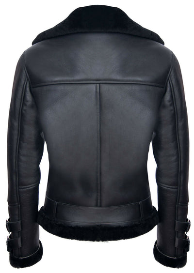 Mens Sheepskin Leather Biker Jacket-Edmonton