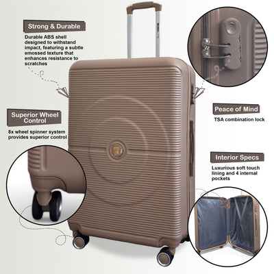Hard Shell ABS Cabin Suitcase 56 x 35 x 20 cm Luggage Suitable for Easyjet, Ryanair