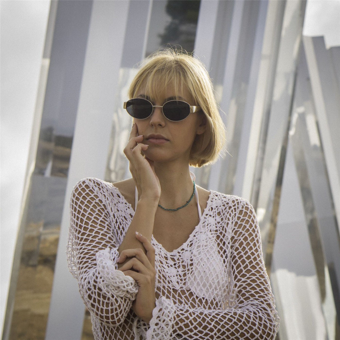 De-Gamme Oval Polarized UV Protection Sunglasses - Monaco