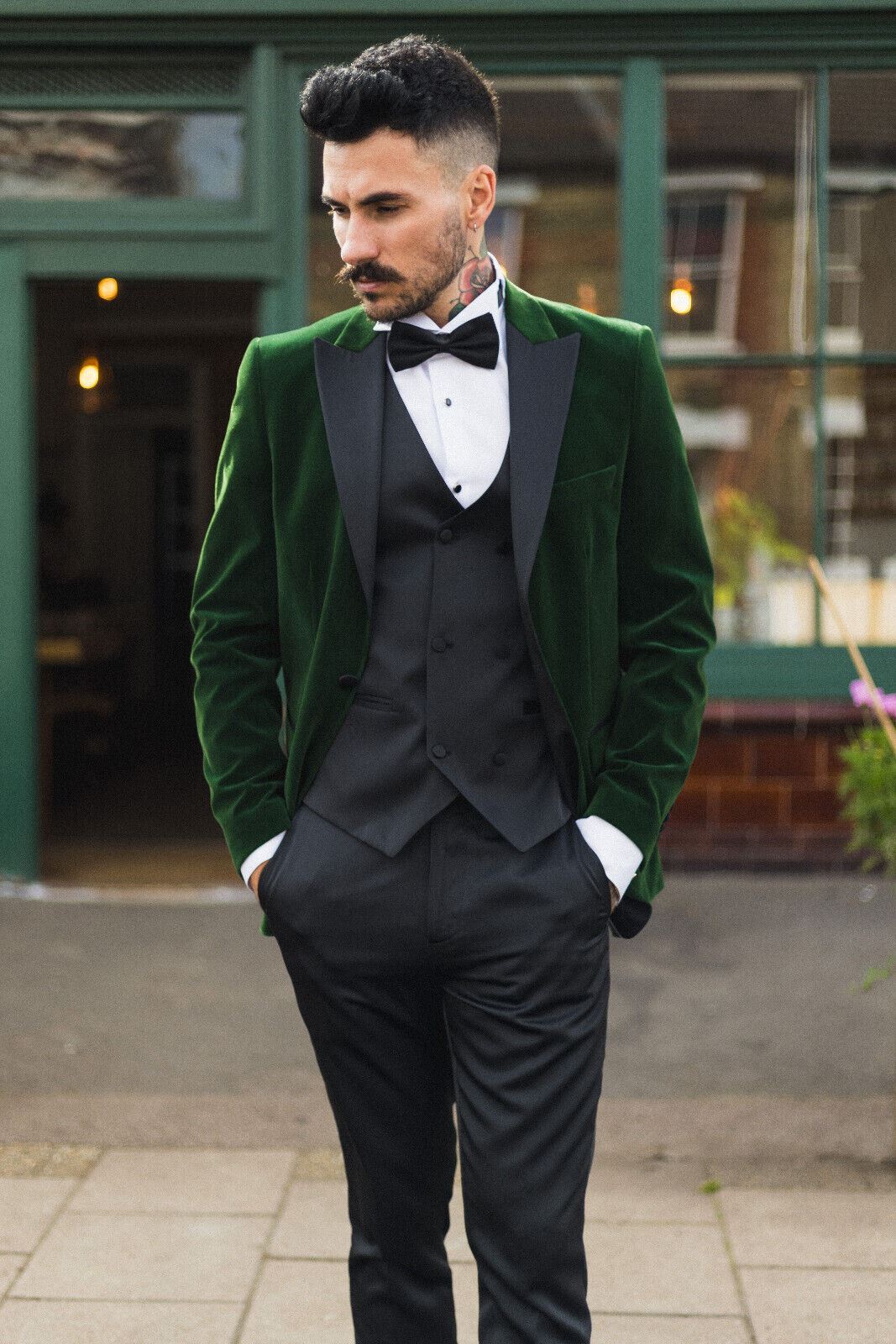 Green velvet coat mens hotsell