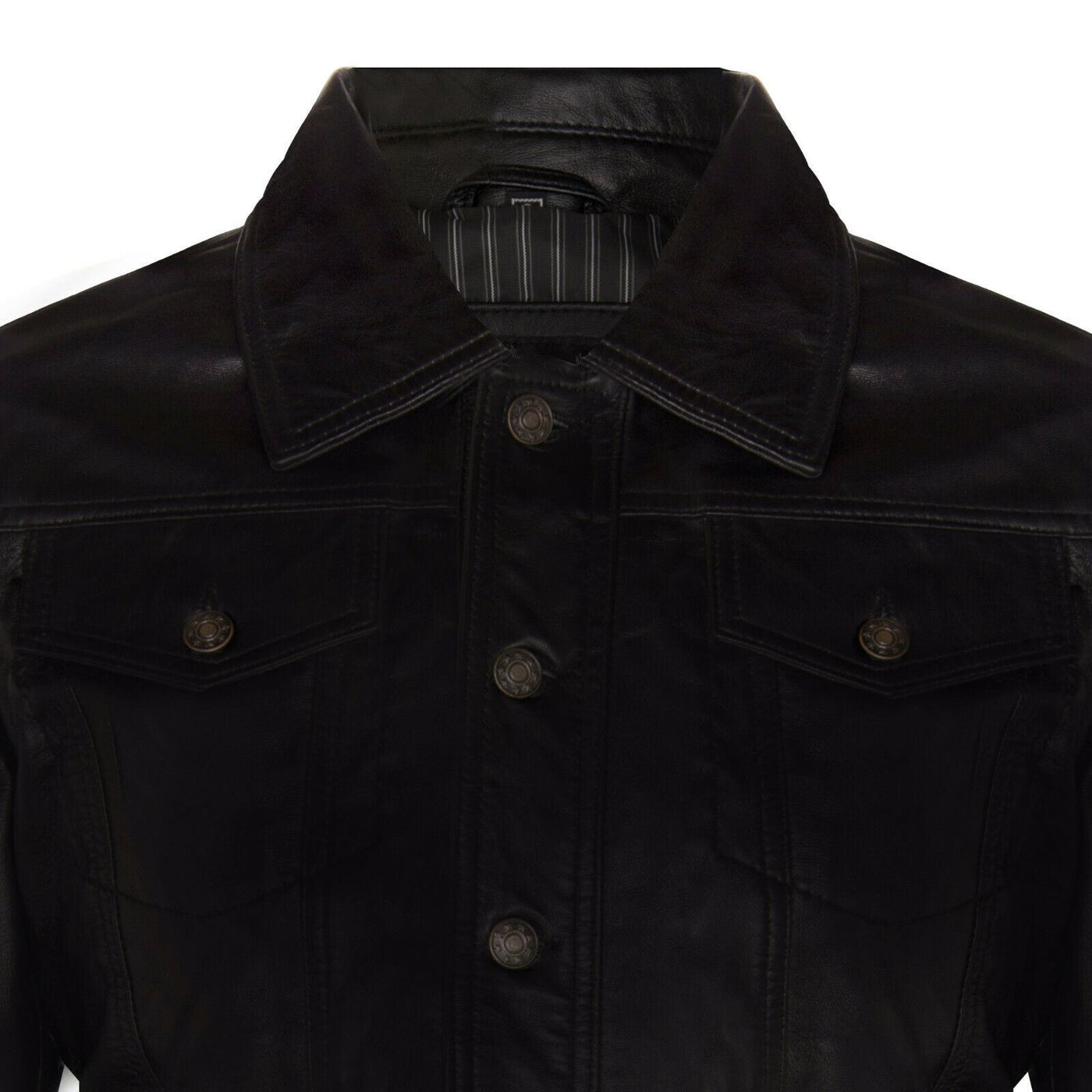 Men’s Retro Leather Trucker Jacket-Constantine