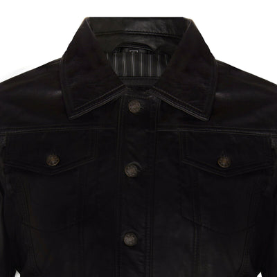 Men’s Retro Leather Trucker Jacket-Constantine