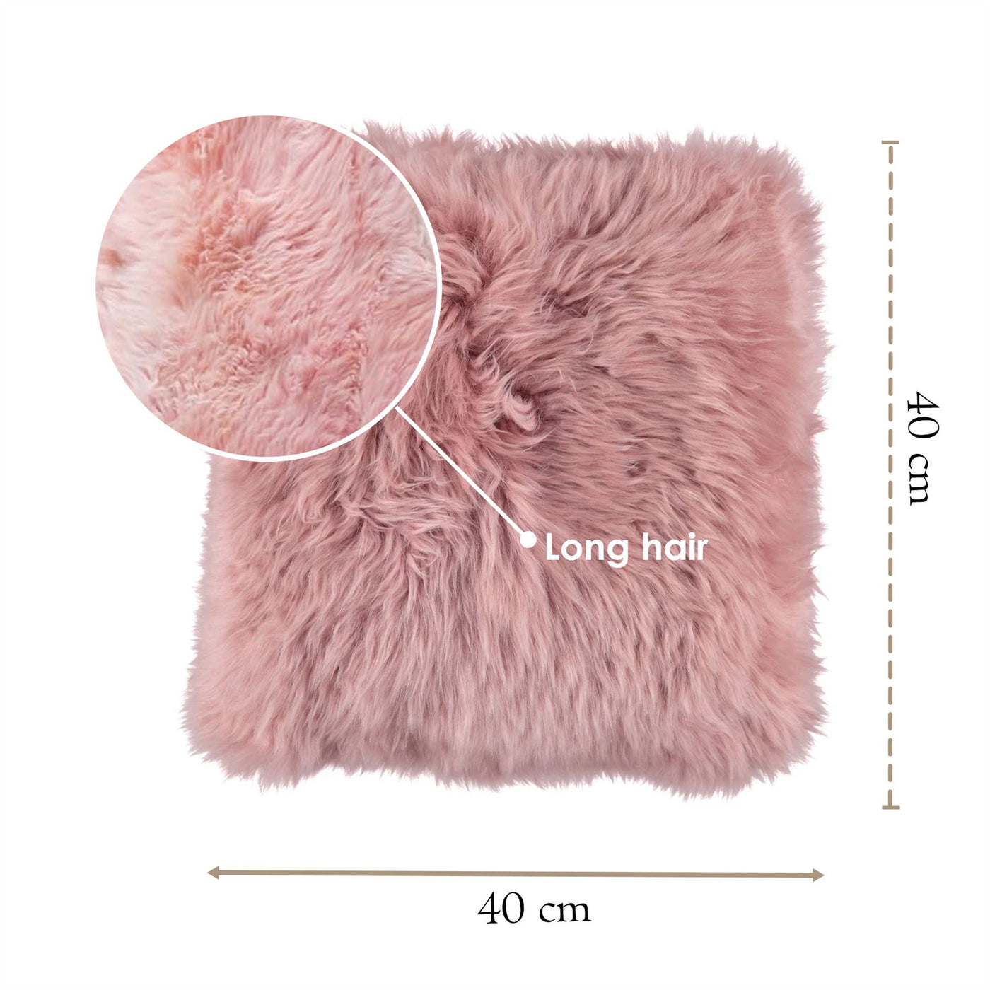 Luxury Genuine Sheepskin  40x40cm Real Wool Single Sided Cushion