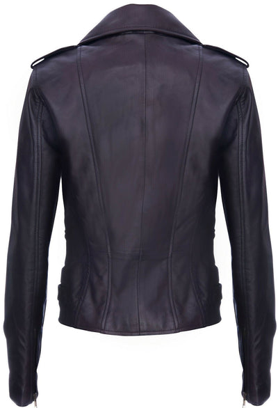 Womens Leather Brando Biker Jacket - Orlando