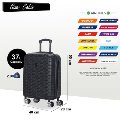 Expandable Hard Shell ABS 8 Wheel Luggage Travel Cabin Holiday Bags Suitcase Set