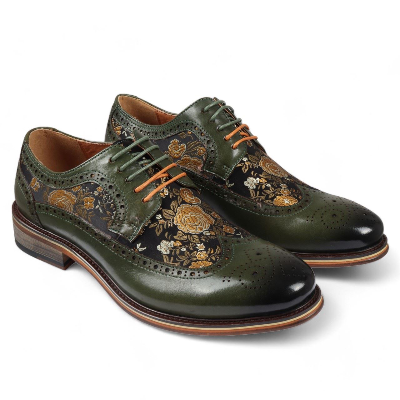 Justin Reess Men's Leather Floral Brogue Shoes - Ross