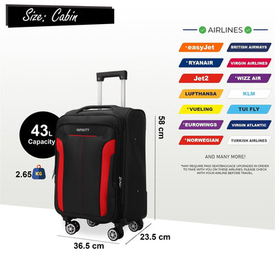 8 Wheel Lightweight Suitcase Luggage Travel Bags Set