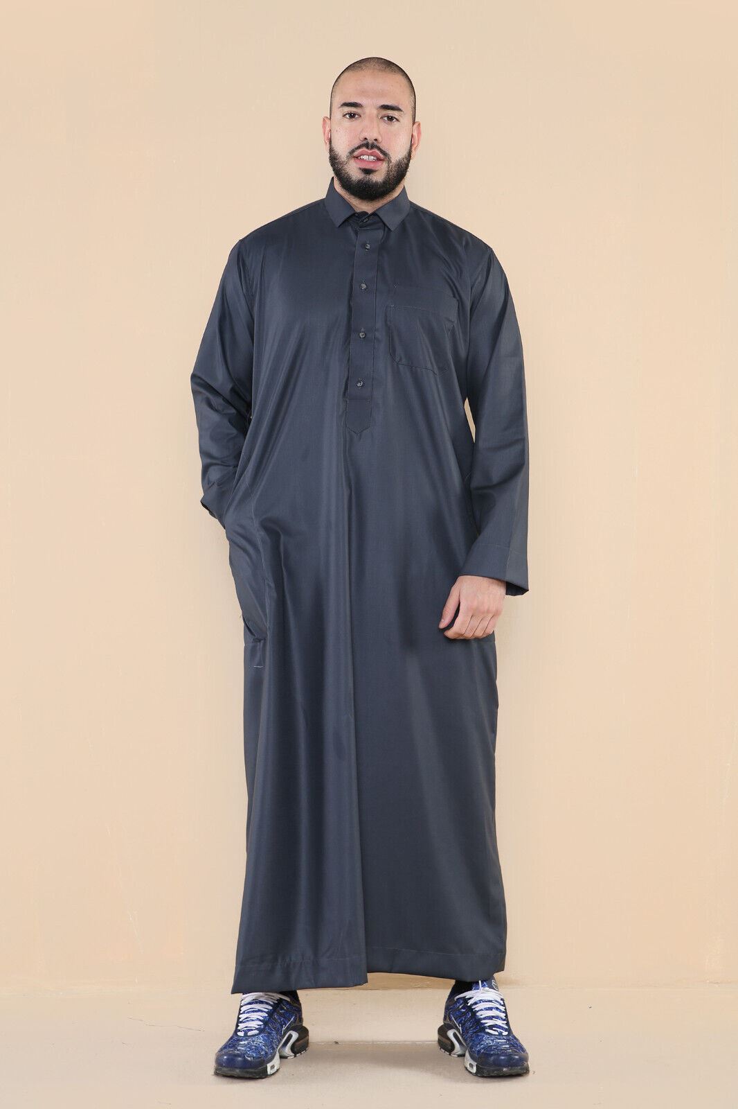 Mens Thobe Jubba Saudi Ramadan Eid Islamic Kaftan Kaudara Arabic Jubbah