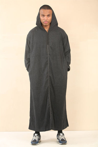 Men's Hooded Moroccan Thobe Djellaba Jubba Robe Eid