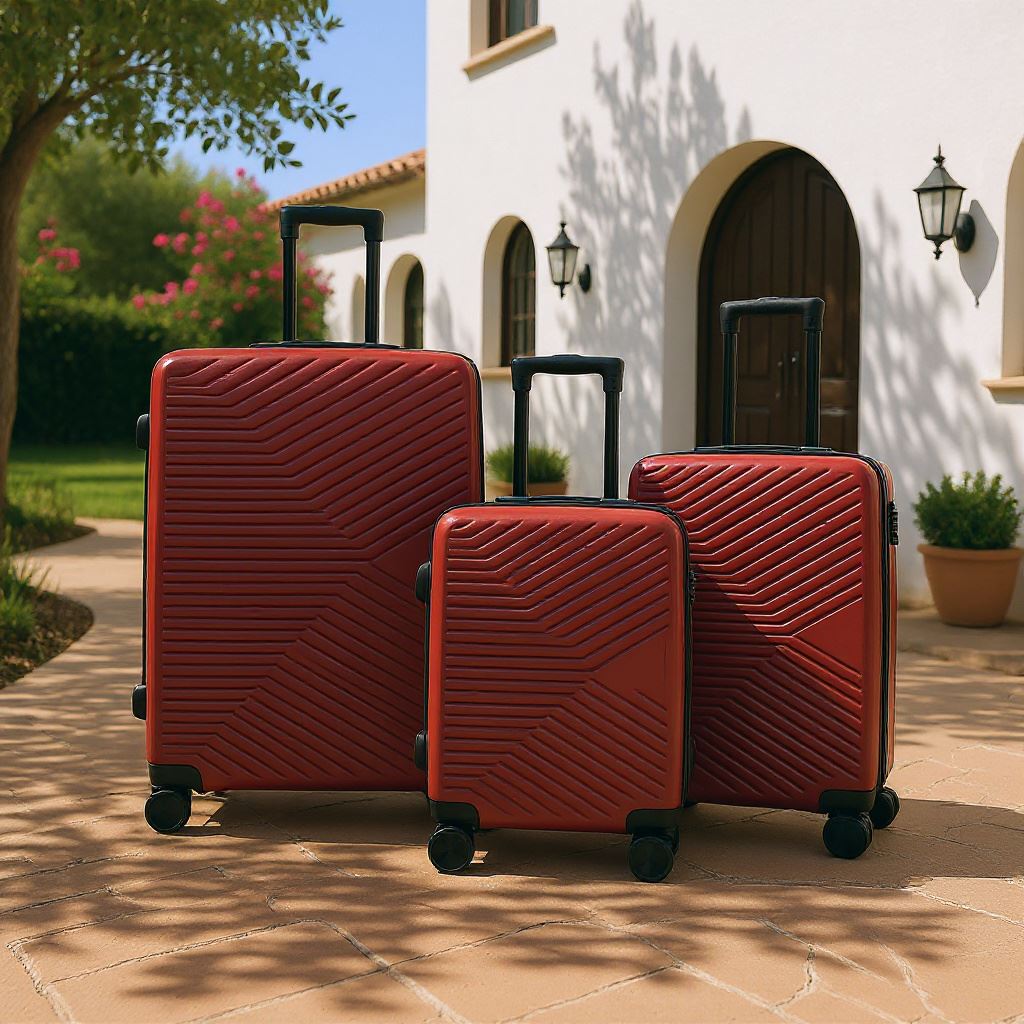 Hardshell Suitcase Set Robust 8 Wheel Luggage Cabin Case Bag