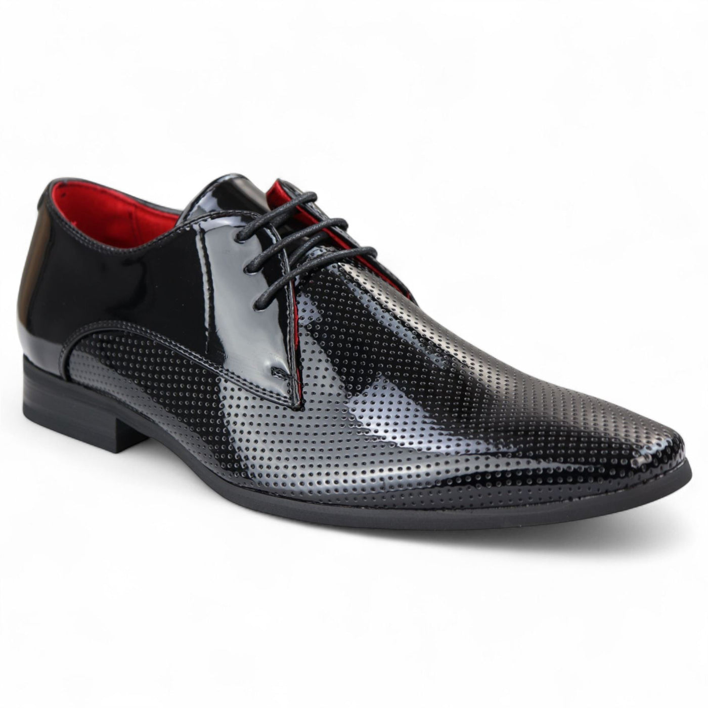 Men’s Pointed Toe Formal Lace Up Perforated Shoes