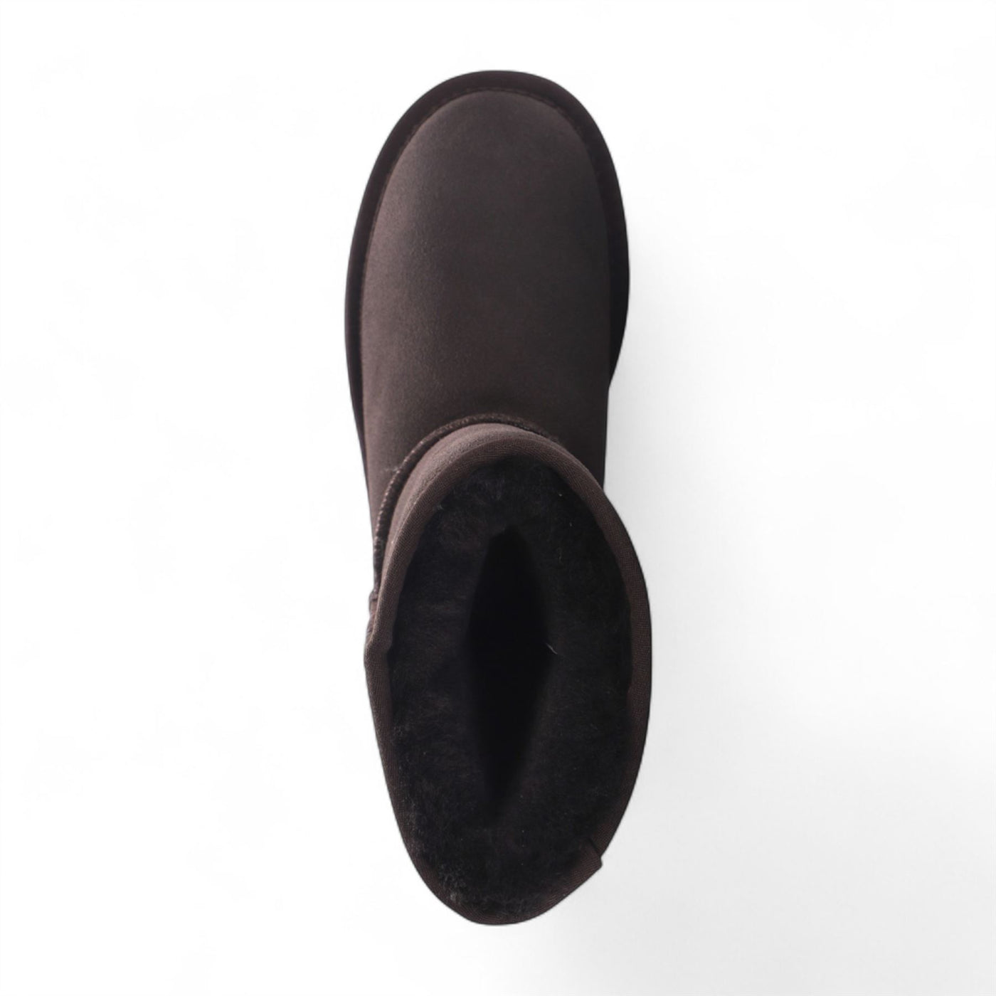 Women's Genuine Sheepskin Brown Suede Slip-On Ankle Winter Boots - Dusk