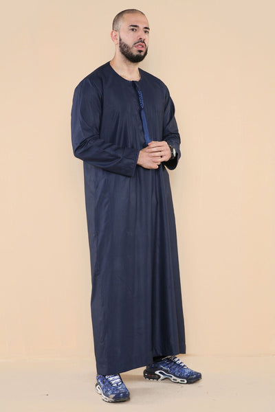 Mens Thobe Jubba Saudi Islamic Arab Eid Emirati Kaftan Jubbah Tassel Robe