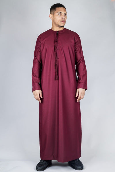 Men's Thobe Emirati Islamic Jubba Robe Eid Tassel Regular Fit