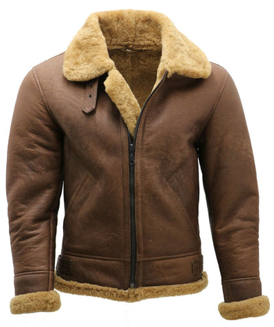 Herren B3 WW2 Fliegerjacke aus Schaffellleder - Houston 
