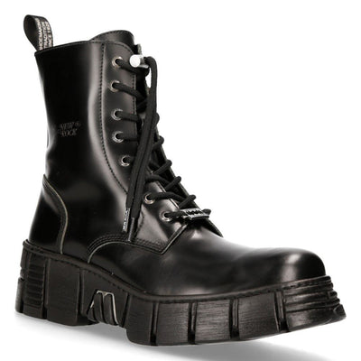 New Rock Boots Leather Ankle Tower Biker Boots-M-WALL026N-C5