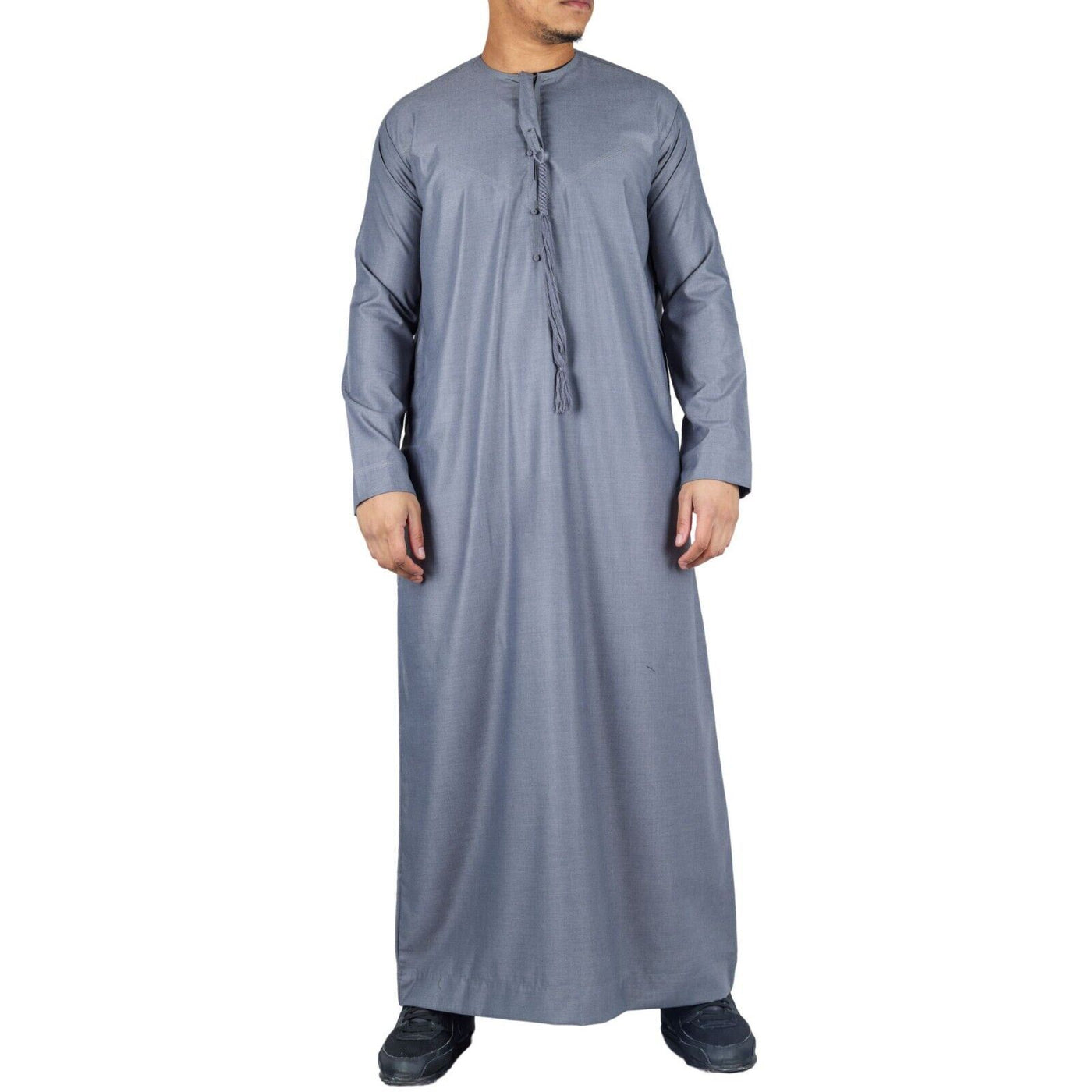 Men's Thobe Emirati Islamic Jubba Robe Eid Tassel Slim Fit