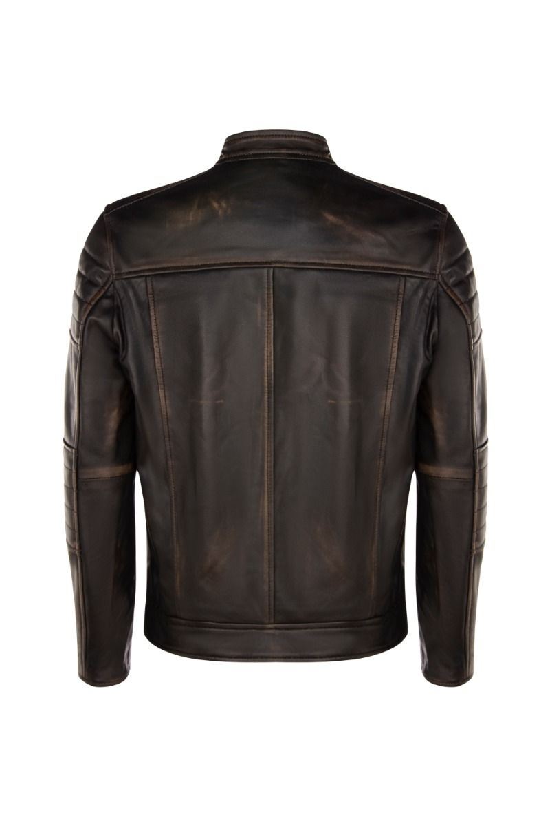 Herren Vintage Leder Retro Bikerjacke - Milan 