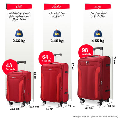 8 Wheel Lightweight Suitcase Luggage Travel Bags Set