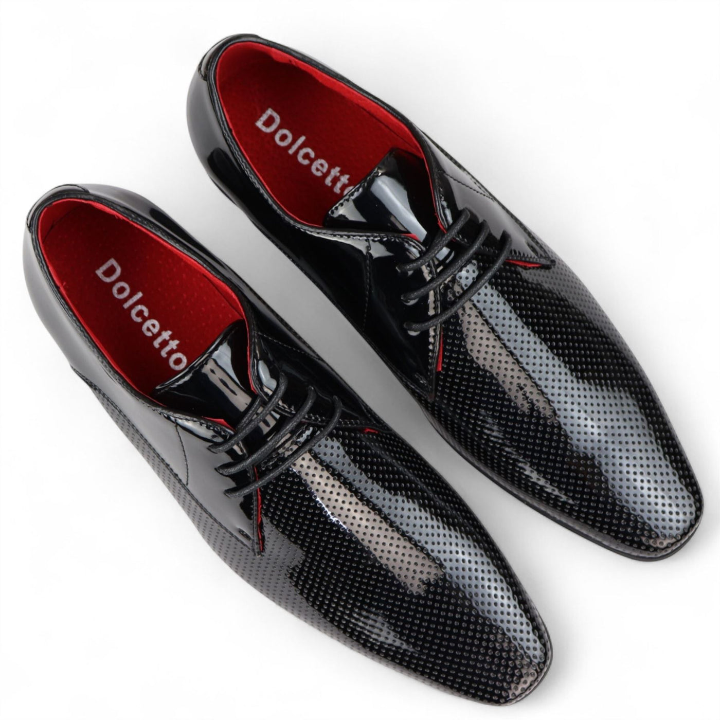Men’s Pointed Toe Formal Lace Up Perforated Shoes