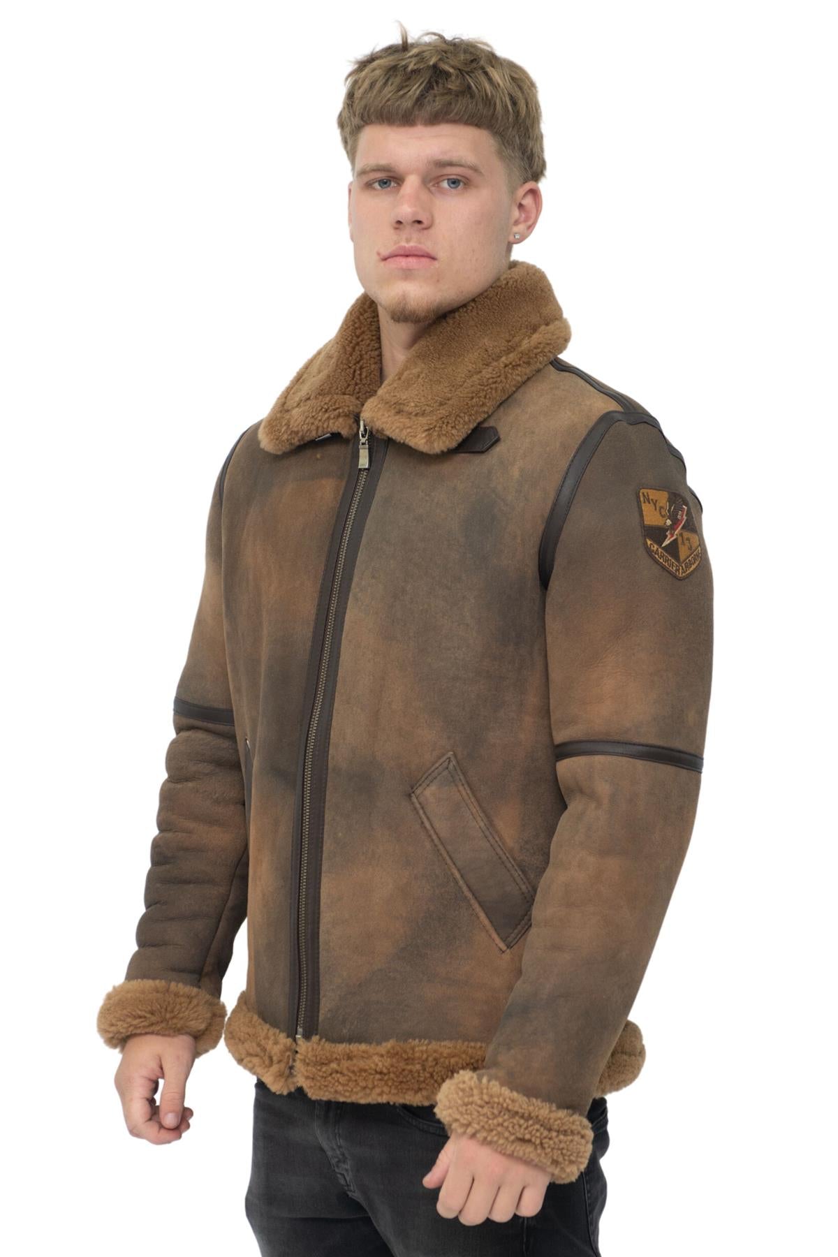 Mens B3 Sheepskin WW2 Bomber Jacket-Hemsworth