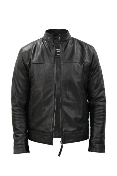 Mens Retro Leather Biker Jacket-Amsterdam