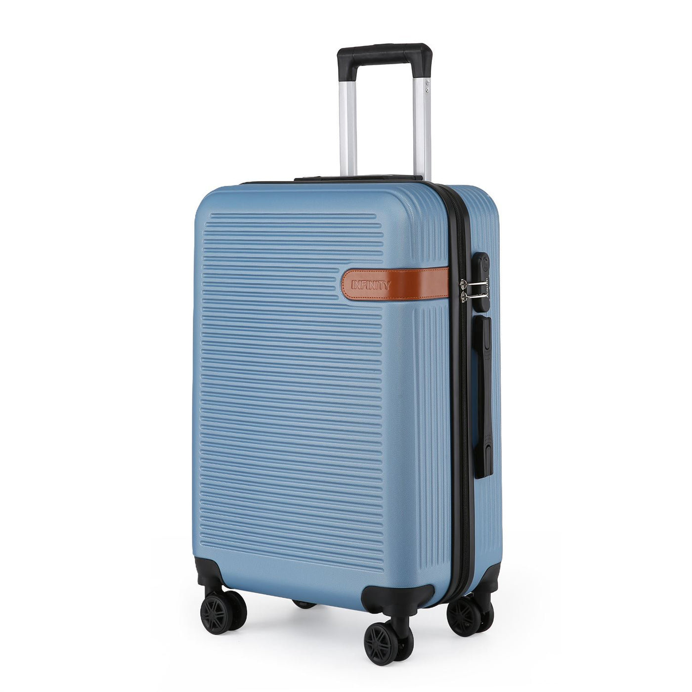 Hard Shell Blue Navy Classic Dual 4 Wheel Luggage Suitcase Set