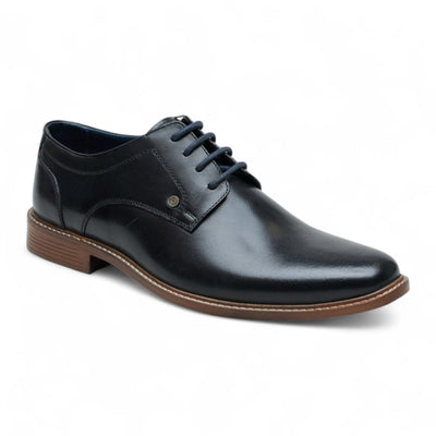 Ben Sherman Men's Black Leather Oxford Brogue Formal Derby Shoes - Pethick