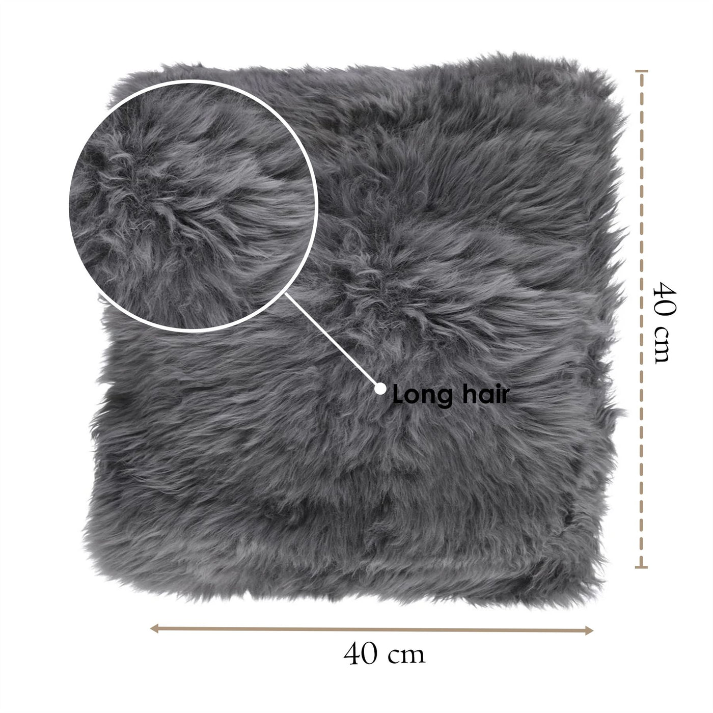 Luxury Genuine Sheepskin  40x40cm Real Wool Single Sided Cushion