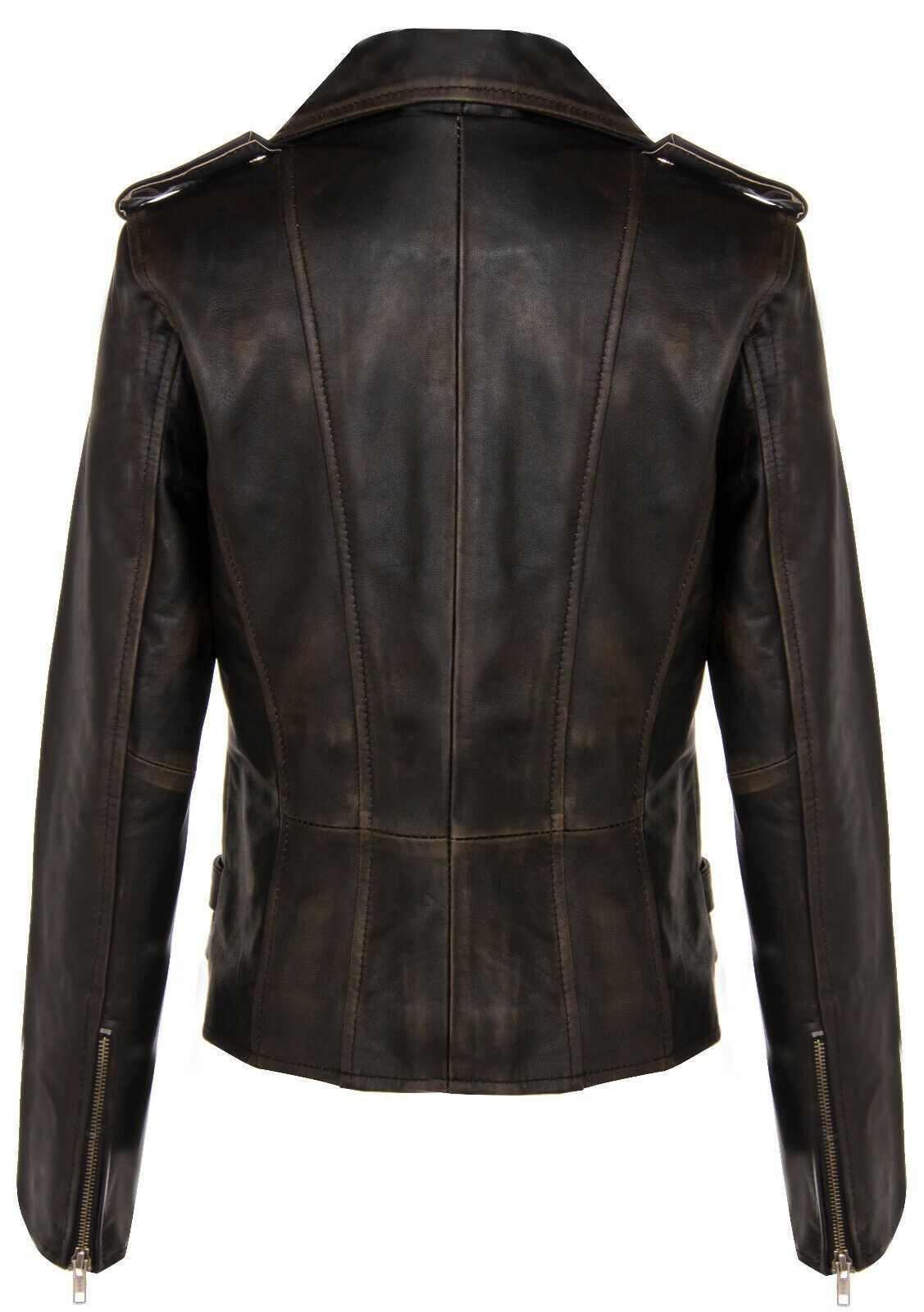 Womens Leather Brando Biker Jacket - Orlando