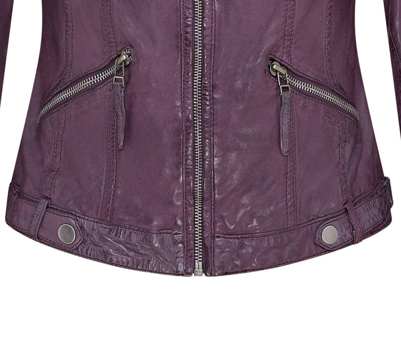 Womens Hooded Classic Biker Jacket - Brazzaville