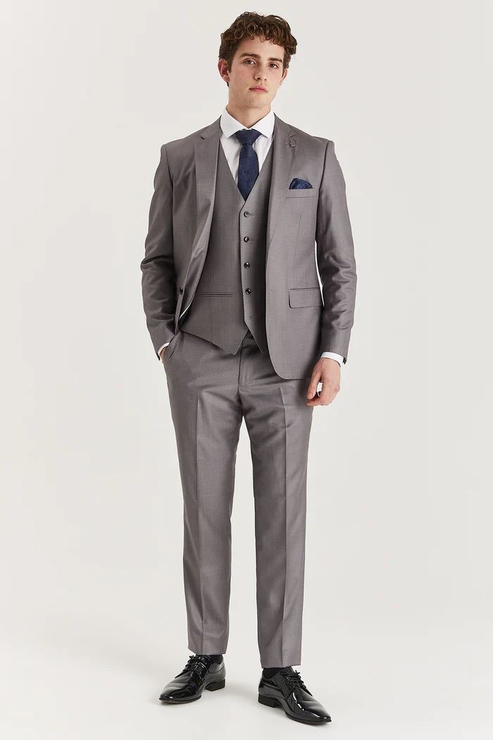 Men's Grey Tailored 3 Piece Suit Formal Classic Suit – Infinity
