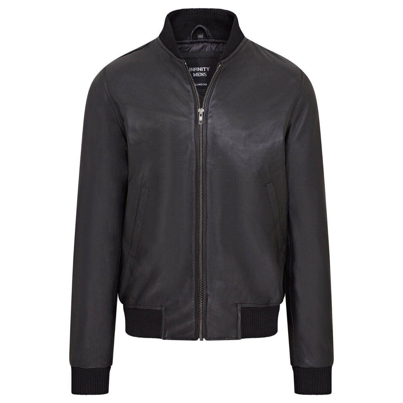 Mens Soft Leather MA-1 Varsity Bomber Jacket