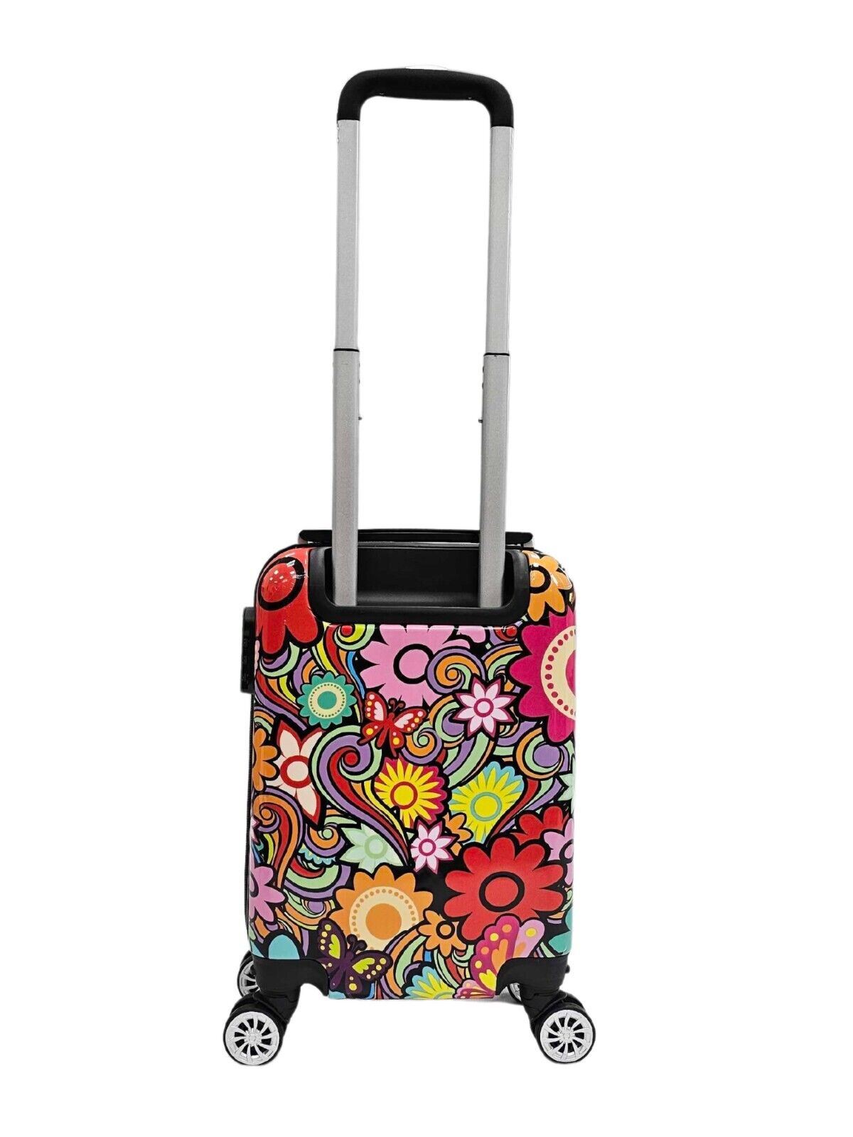 Printed Hard Shell Dual 4 Wheel Luggage Suitcase